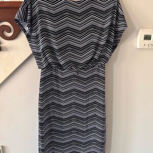 Enfocus Studio Black and White Zigzag Midi Dress